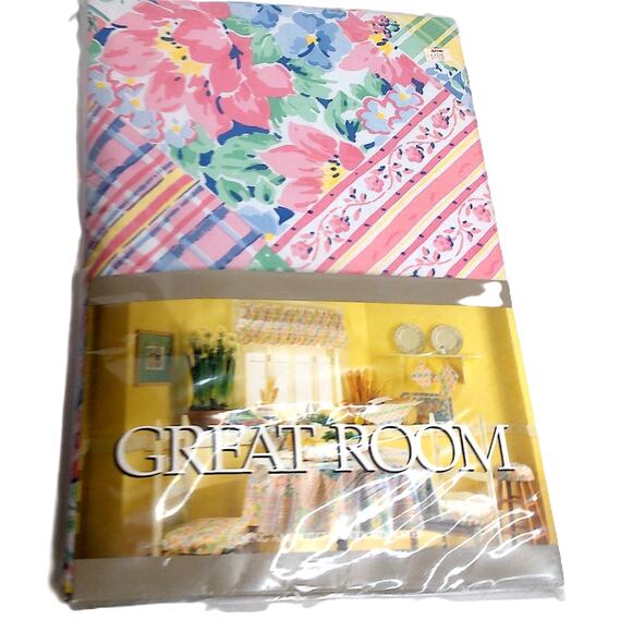 Great Room Other - Vintage Great Room Country Charm Vinyl Oblong Tablecloth 52x70  New